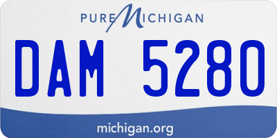 MI license plate DAM5280