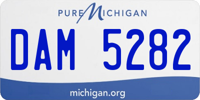 MI license plate DAM5282