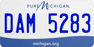 MI license plate DAM5283