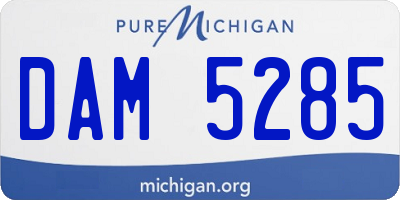 MI license plate DAM5285