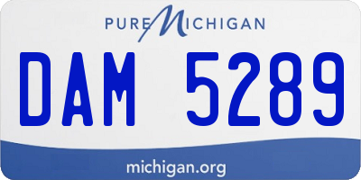 MI license plate DAM5289