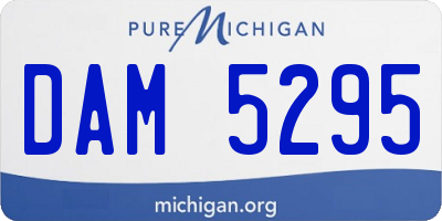 MI license plate DAM5295
