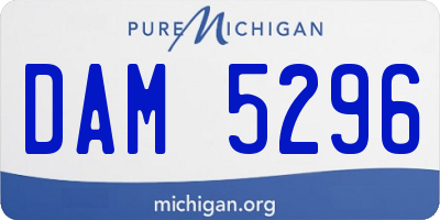 MI license plate DAM5296