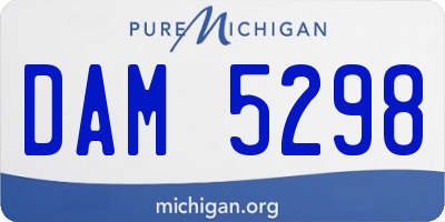 MI license plate DAM5298