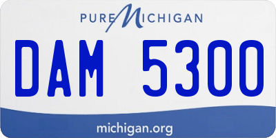 MI license plate DAM5300