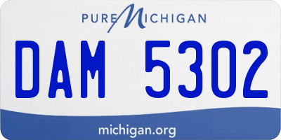 MI license plate DAM5302
