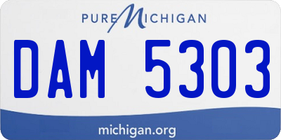 MI license plate DAM5303