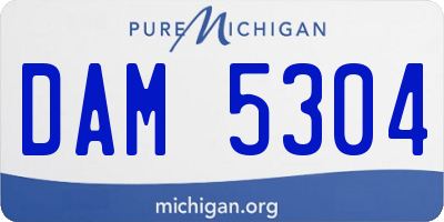 MI license plate DAM5304