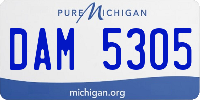 MI license plate DAM5305