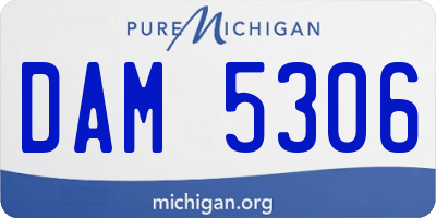 MI license plate DAM5306