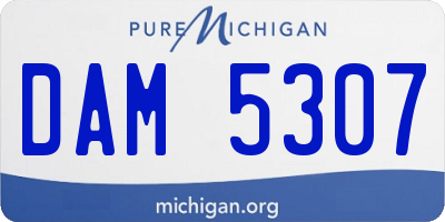 MI license plate DAM5307