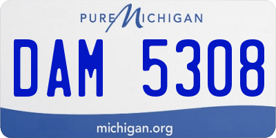MI license plate DAM5308