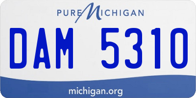 MI license plate DAM5310