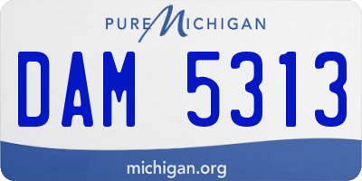 MI license plate DAM5313