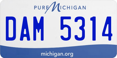 MI license plate DAM5314
