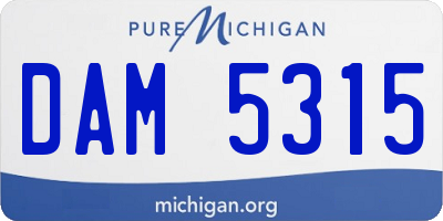 MI license plate DAM5315