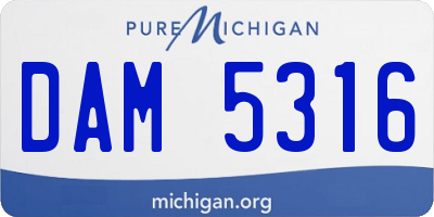MI license plate DAM5316
