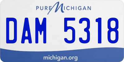 MI license plate DAM5318