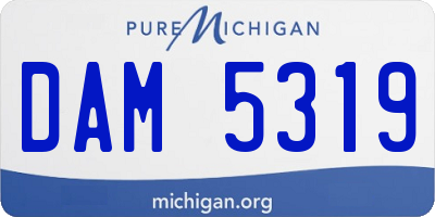 MI license plate DAM5319