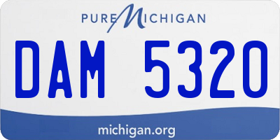 MI license plate DAM5320