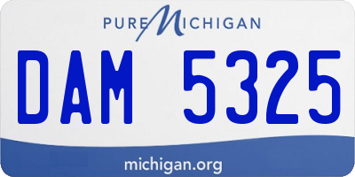 MI license plate DAM5325