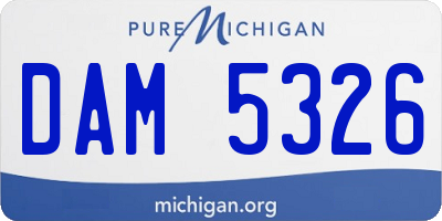 MI license plate DAM5326