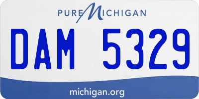 MI license plate DAM5329