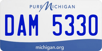 MI license plate DAM5330