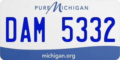 MI license plate DAM5332