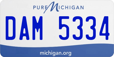 MI license plate DAM5334