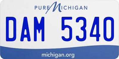MI license plate DAM5340