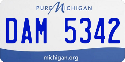 MI license plate DAM5342