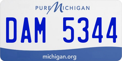 MI license plate DAM5344