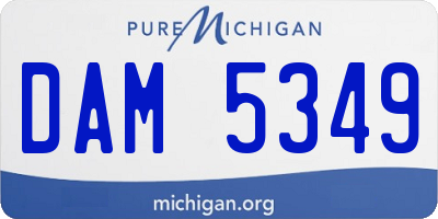 MI license plate DAM5349