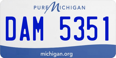 MI license plate DAM5351