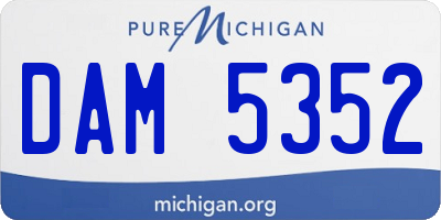 MI license plate DAM5352