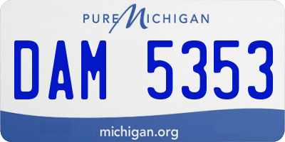 MI license plate DAM5353