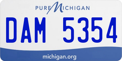 MI license plate DAM5354