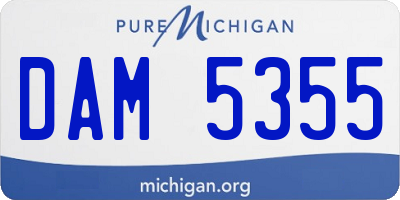 MI license plate DAM5355
