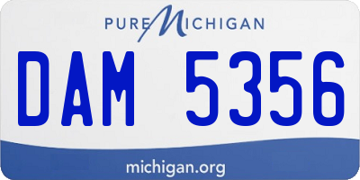 MI license plate DAM5356