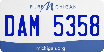 MI license plate DAM5358