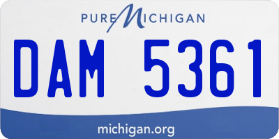 MI license plate DAM5361