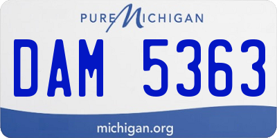 MI license plate DAM5363