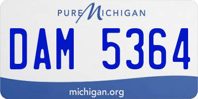 MI license plate DAM5364