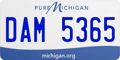 MI license plate DAM5365