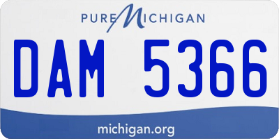MI license plate DAM5366