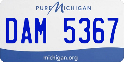MI license plate DAM5367