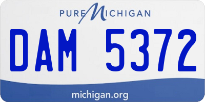 MI license plate DAM5372