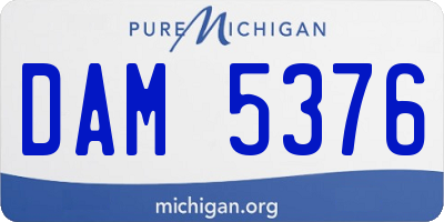 MI license plate DAM5376