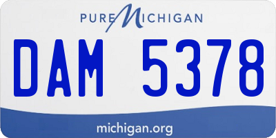 MI license plate DAM5378